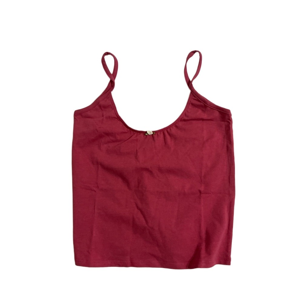 Rat Boi Cotton Basics Scoop Back Cami Tank Top Rose Pink Women's L NWT